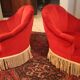 Paire de fauteuils crapaud en velours rouge de style Napoléon III