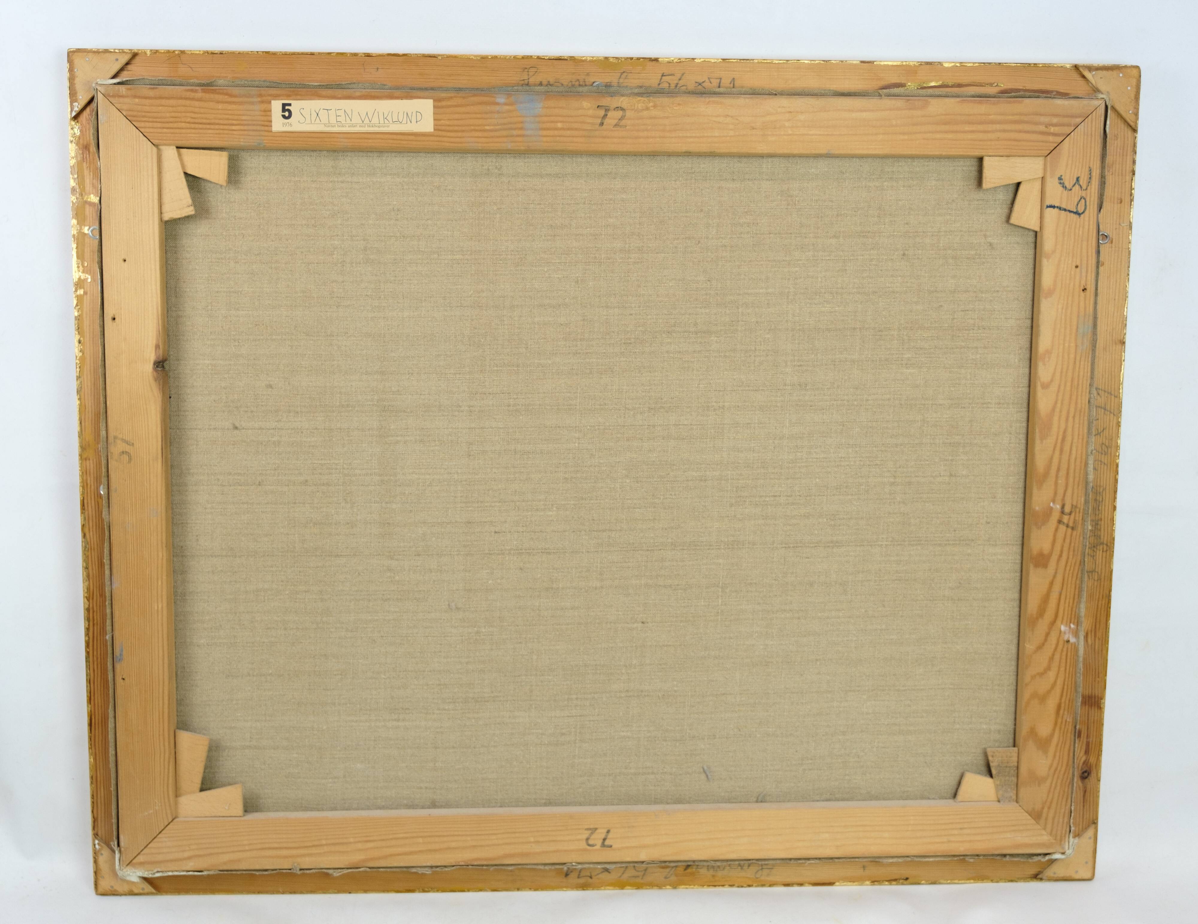 Oil painting on canvas with motif of beach and sea painted by sixten wiklund