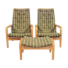 Pair of armchairs and a stool designed by Alf Svensson and manufactured by Källemo