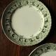 Mismatched lot 4 flat plates + small Saint Amand Terre de fer Blue Green