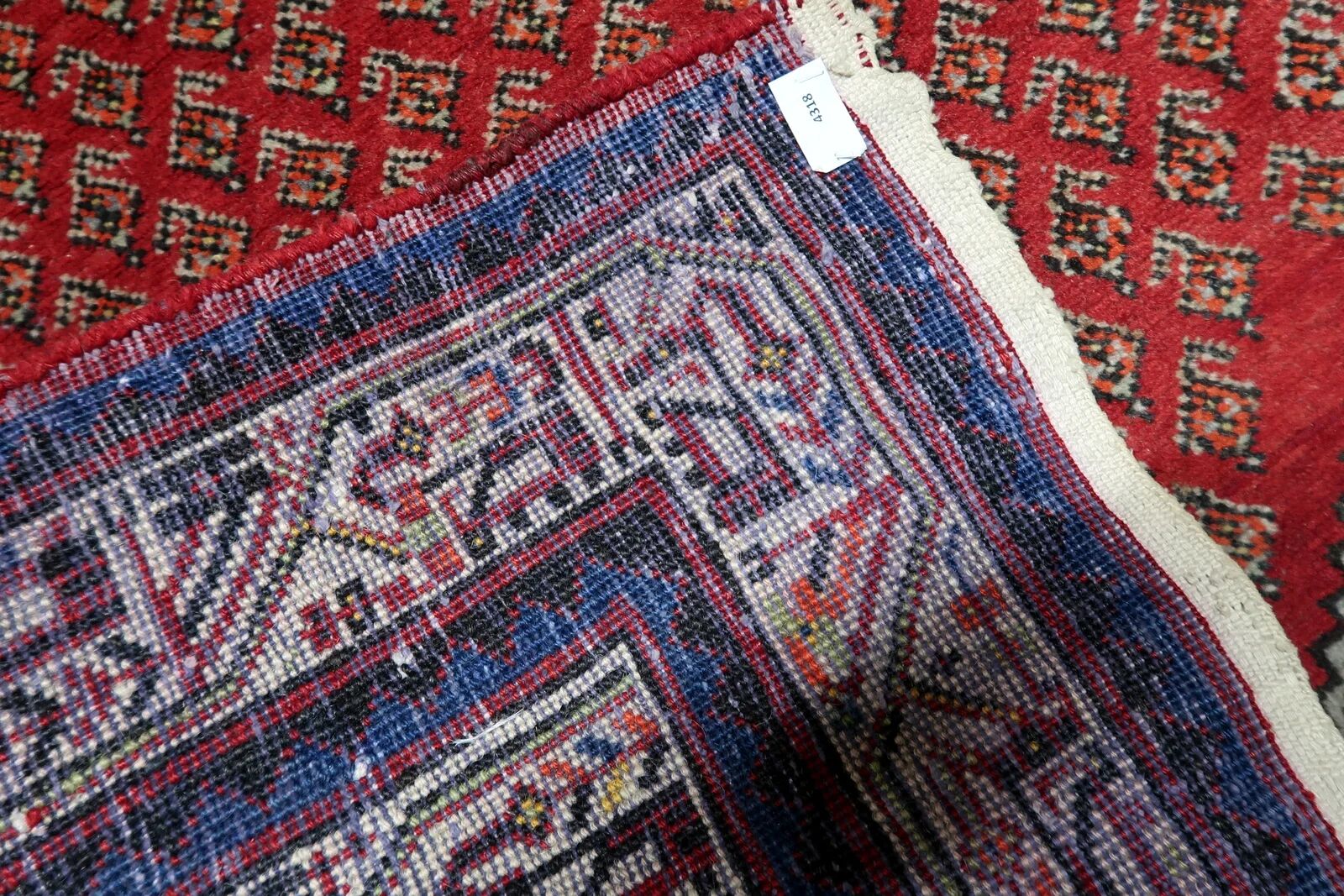 1950s Handmade Wool Boteh Rug, Red and Ivory, 104 × 156 cm - 1C1299