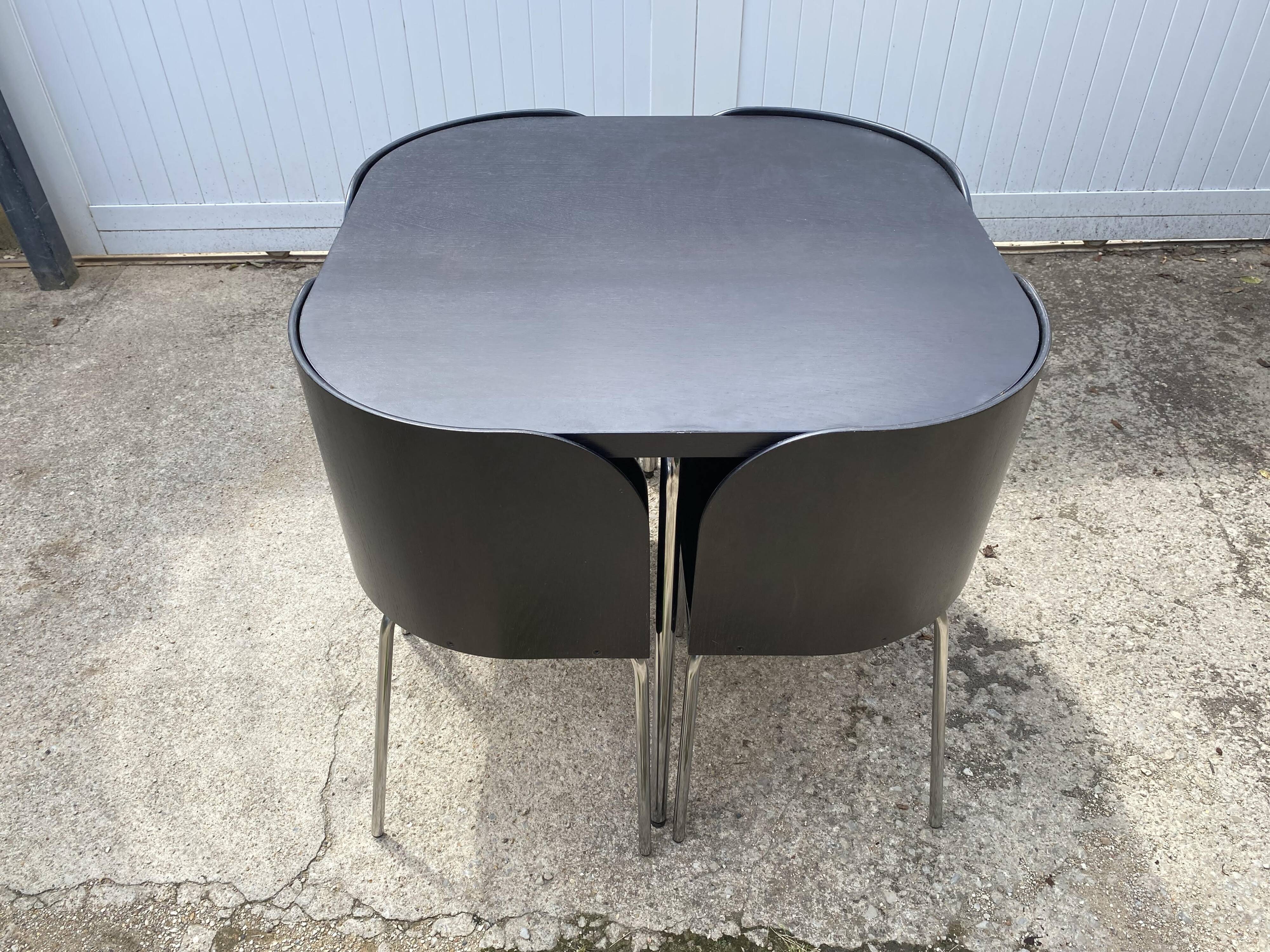 Fusion model table and 4 chairs set by Sandra Kragnert Swedish 90s