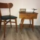 Chevet vintage scandinave travailleuse pieds compas