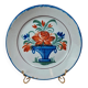 Antique hollow plate in earthenware 🌿 basket of flowers decoration, Rouen Desvres style