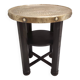 Secessionist Durmast Coffee Table with a Shelf and a Round Brass Top, Austria