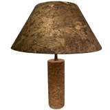 Lampe de table italienne en liège et laiton du milieu du siècle