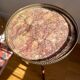 Burgundy marble pedestal table