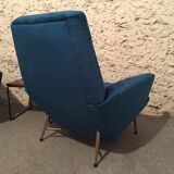 Pair of chairs of Guy Besnard in blue velvet