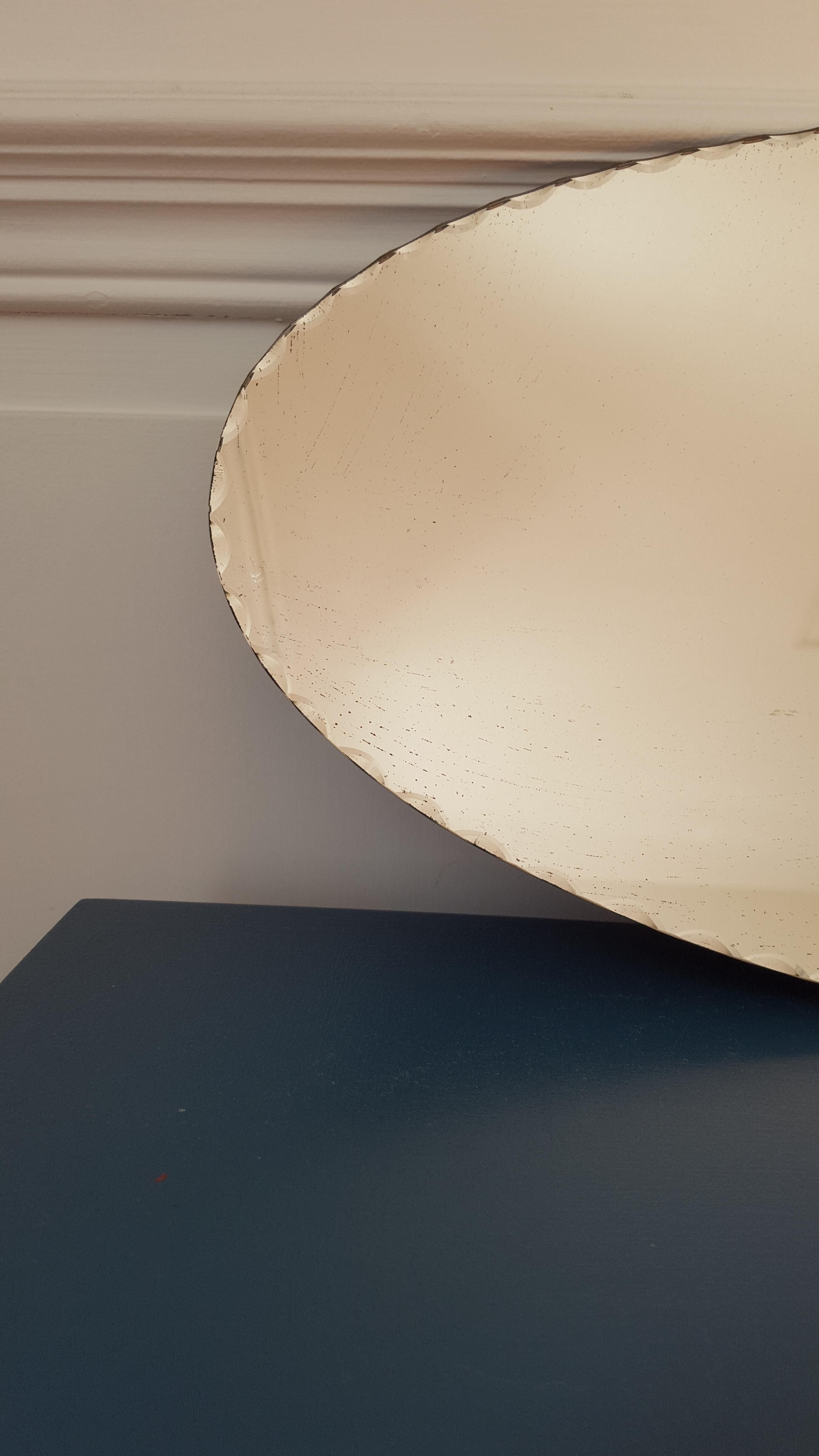 Mirror beveled to ask vintage 50x24cm