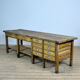 Table de travail industrielle en bois, années 1950