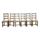 6 chaises à manger bois massif foncé paillées des années 70