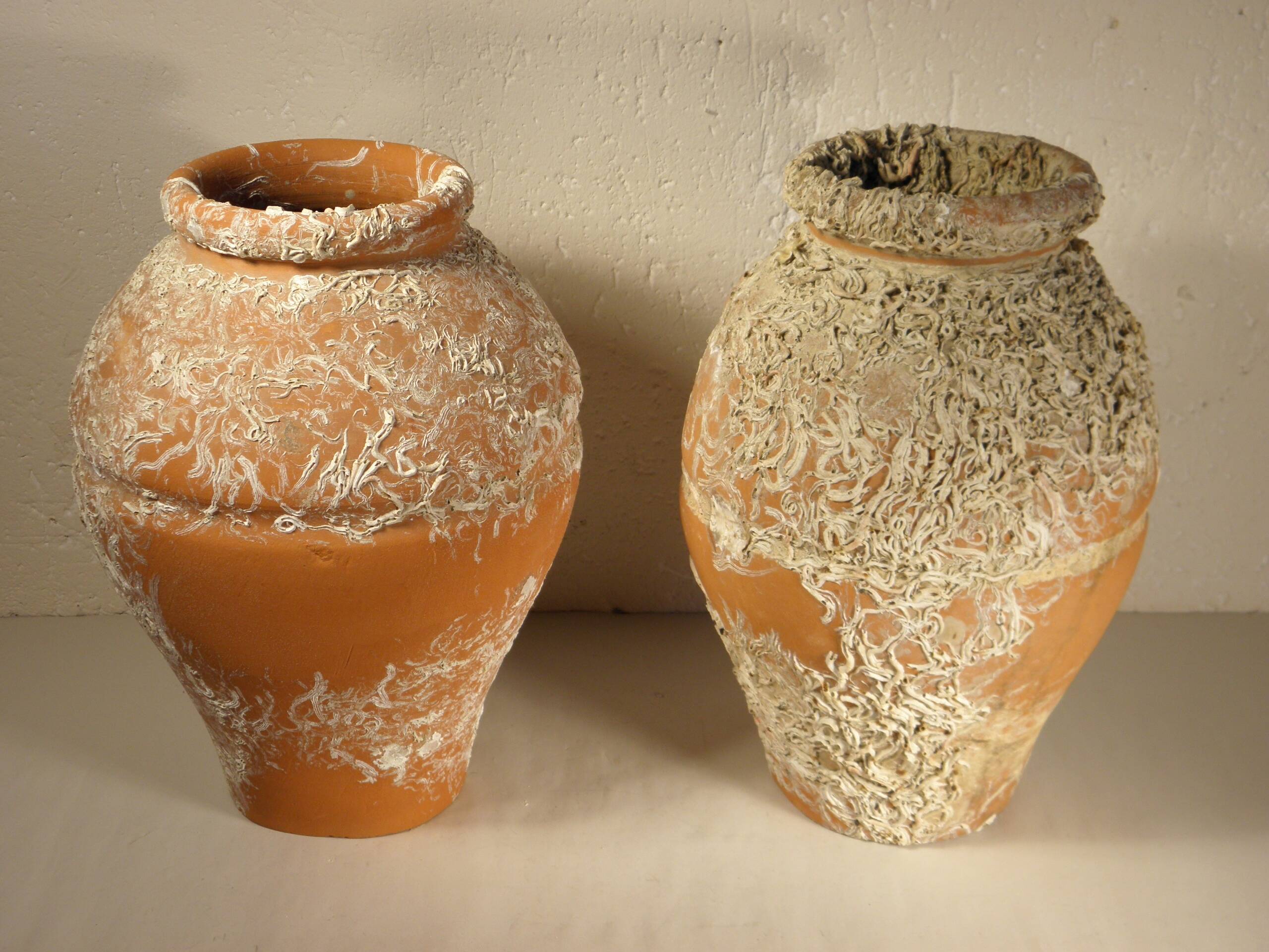 Two ceramic takotsubo pots - Japan