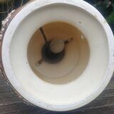 Vintage glazed ceramic lamp base from the 60s/70s with double lighting of medium size.