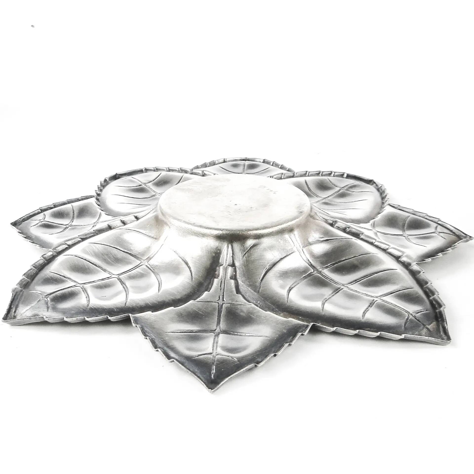 Art Deco sugar bowl, silver-plated brass, Hungary, 1950s