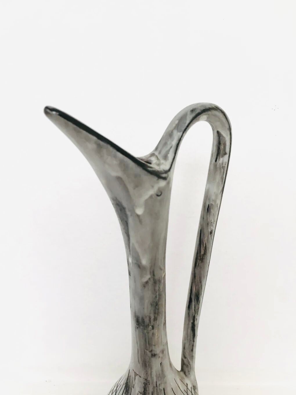 Vintage grey ceramic bud vase, 1970