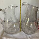 2 crystal and solid silver carafes