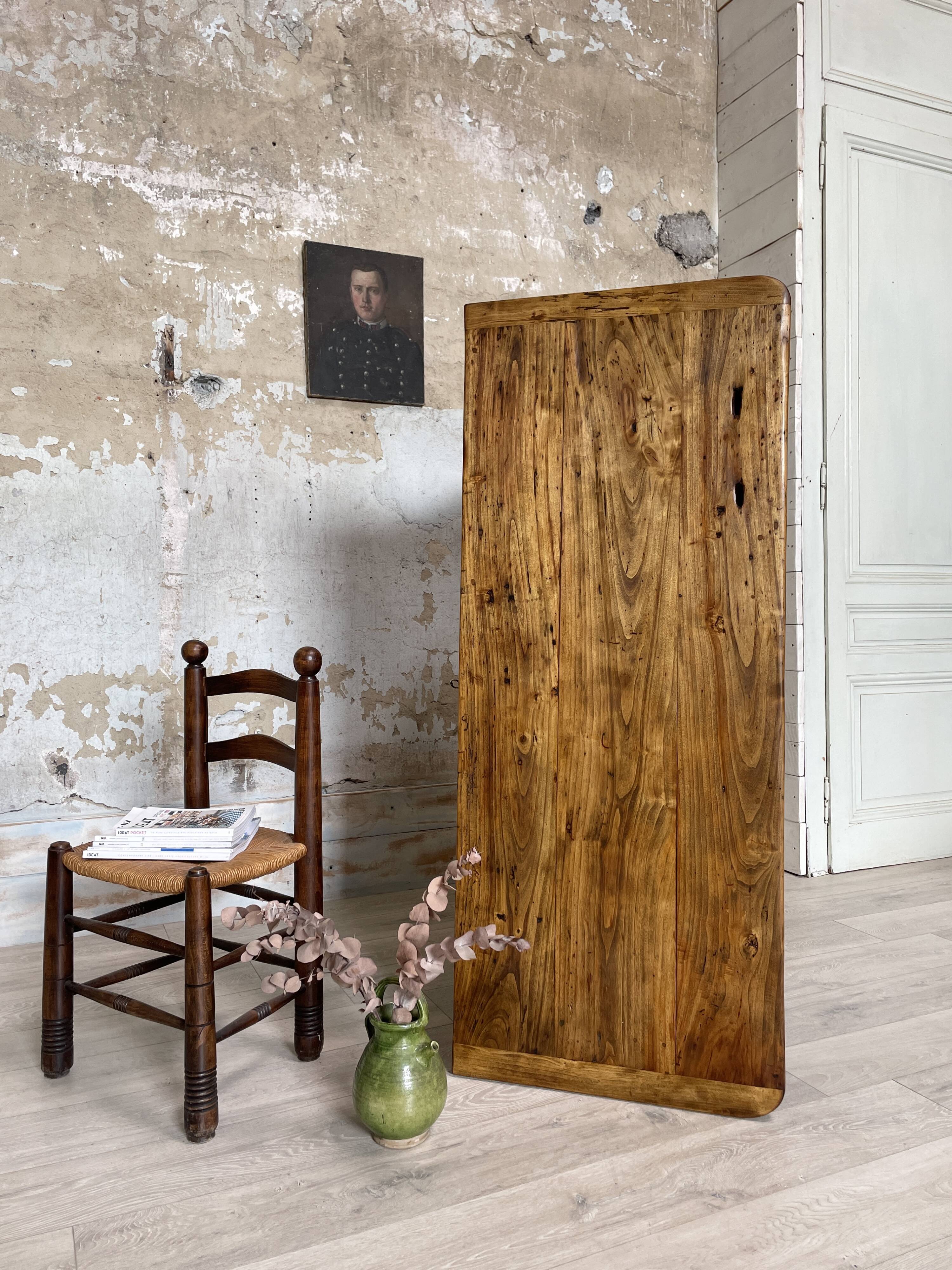 Solid wood box counter.