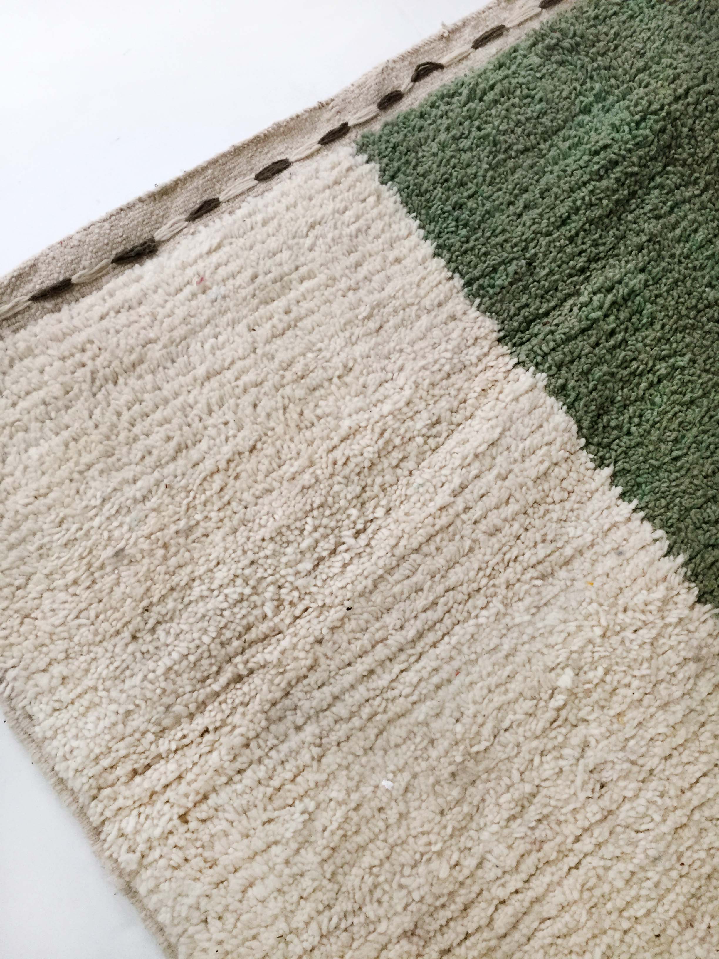 Moroccan Berber boujaad ecru carpet with colorful patterns 255x175cm