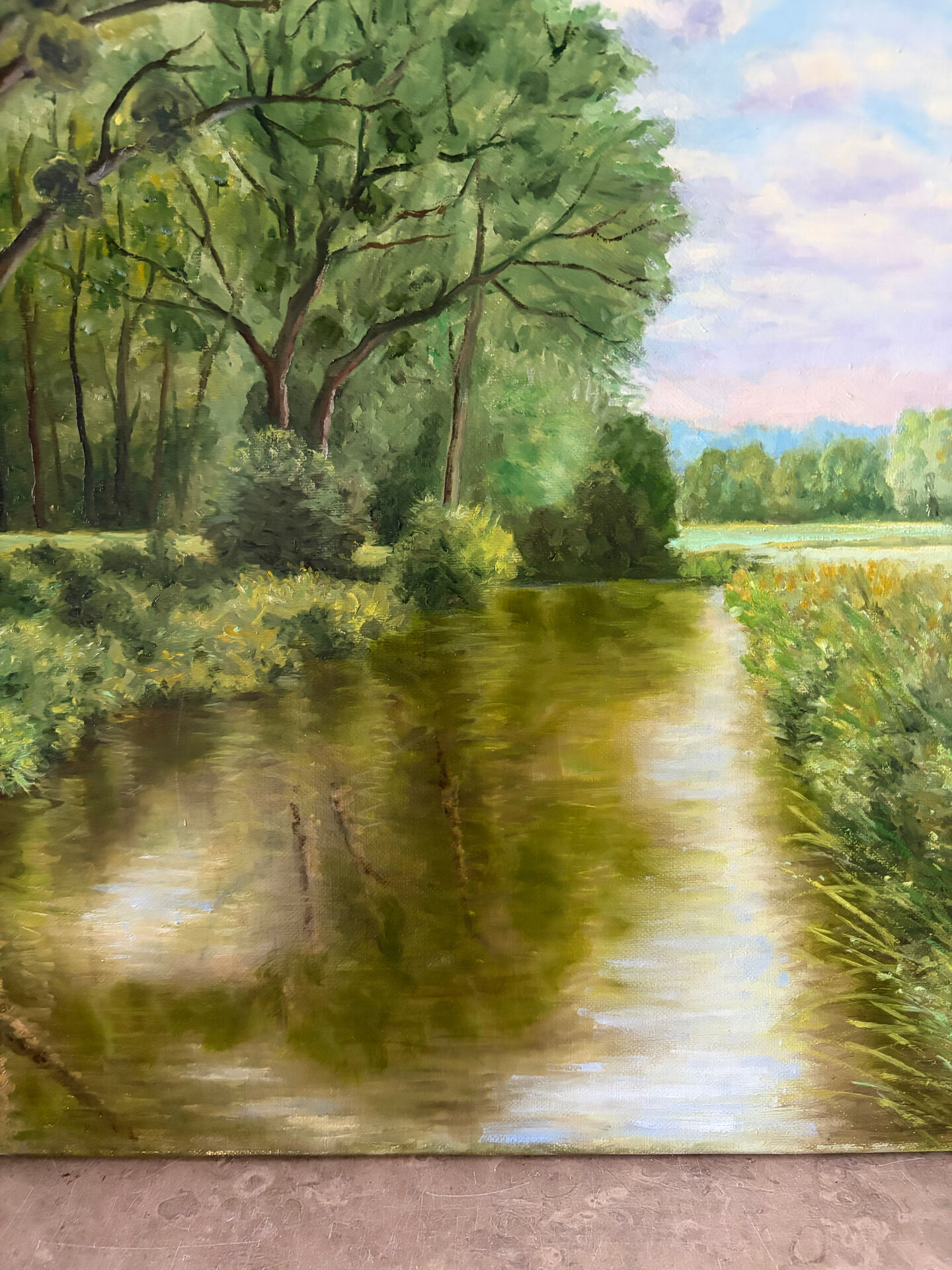 Summer landscape, oil on canvas signed André Lagarde 2005