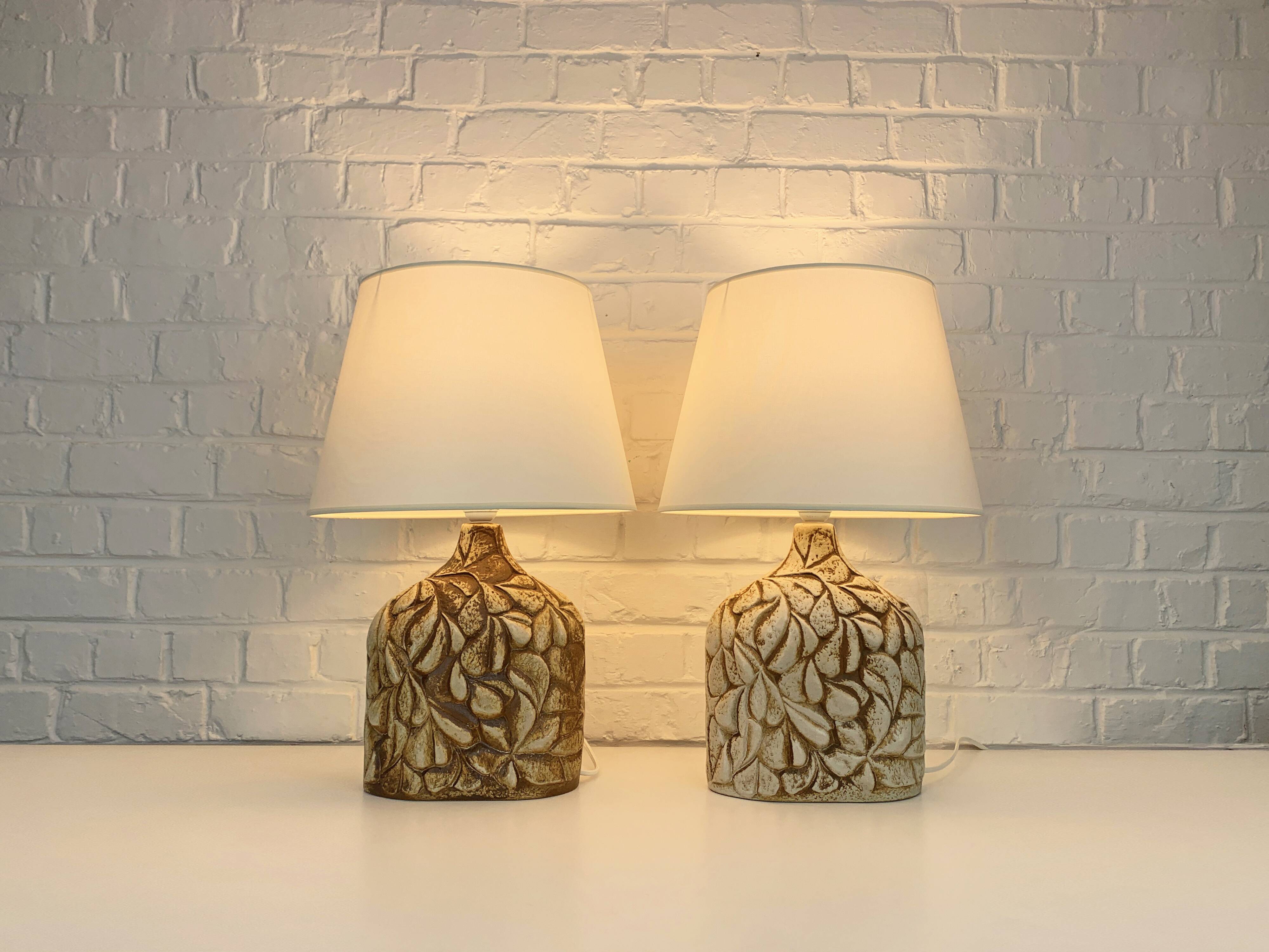 Pair of large Soholm ceramic lamps by Haico Nitzsche, Denmark