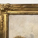 Trumeau decorated with a lively landscape, stuccoed and gilded frame 59x125cm