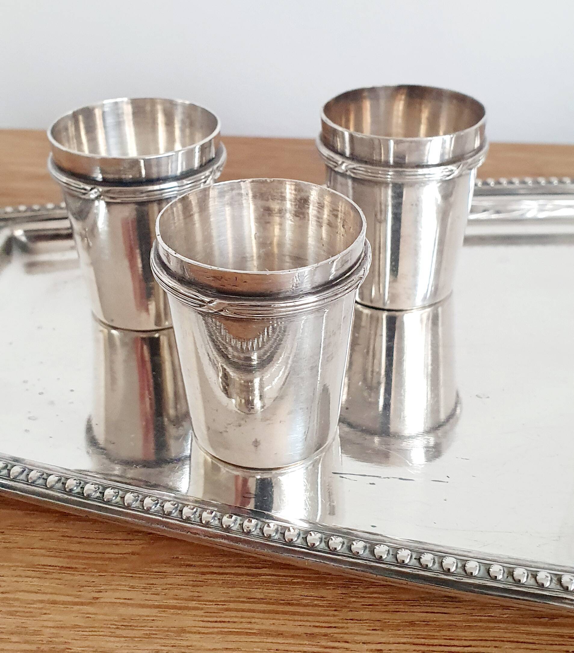 Silver and crystal liquor service