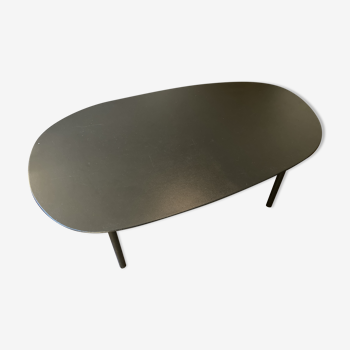 4-foot black oval coffee table