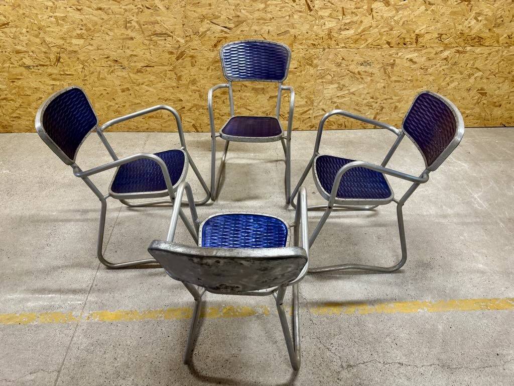 Set of 4 Gaston Viort armchair chairs