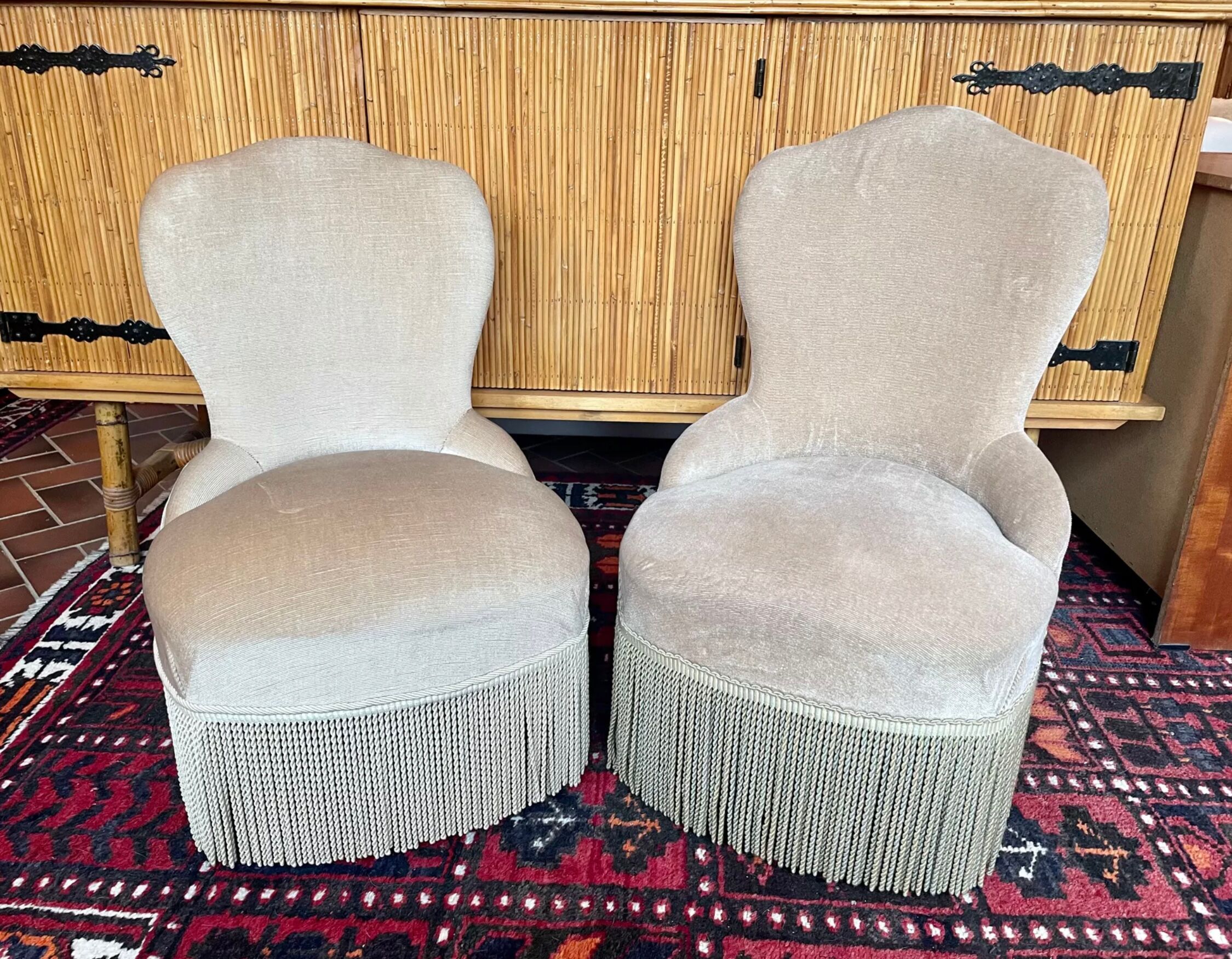 Pair of toad armchairs
