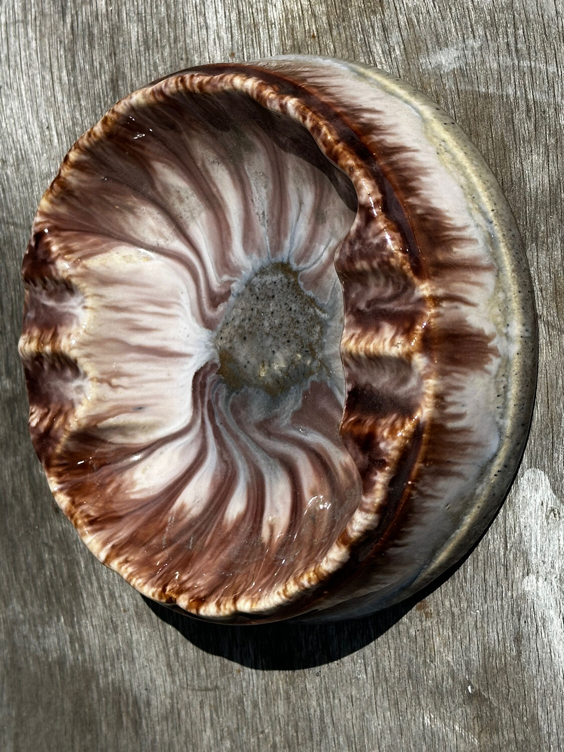 Empty Ashtray Pocket in Ceramic Marble Effect D 14 cm