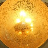 Doria Leuchten frosted glass and brass pendant light, 1970s