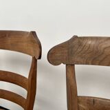 4 old rustic straw chairs