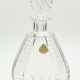 Matching pair of bohemian crystal decanters with art deco motifs