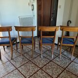 Series of 4 mahogany chairs from the 19th century
