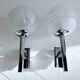 Pair Vintage Brutalist Bubble Glass Sconces
