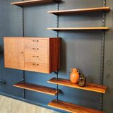 Mid century wall system vintage, bookshelf, palisander