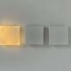 Set of 3 vintage square opaline wall lights, France 1970
