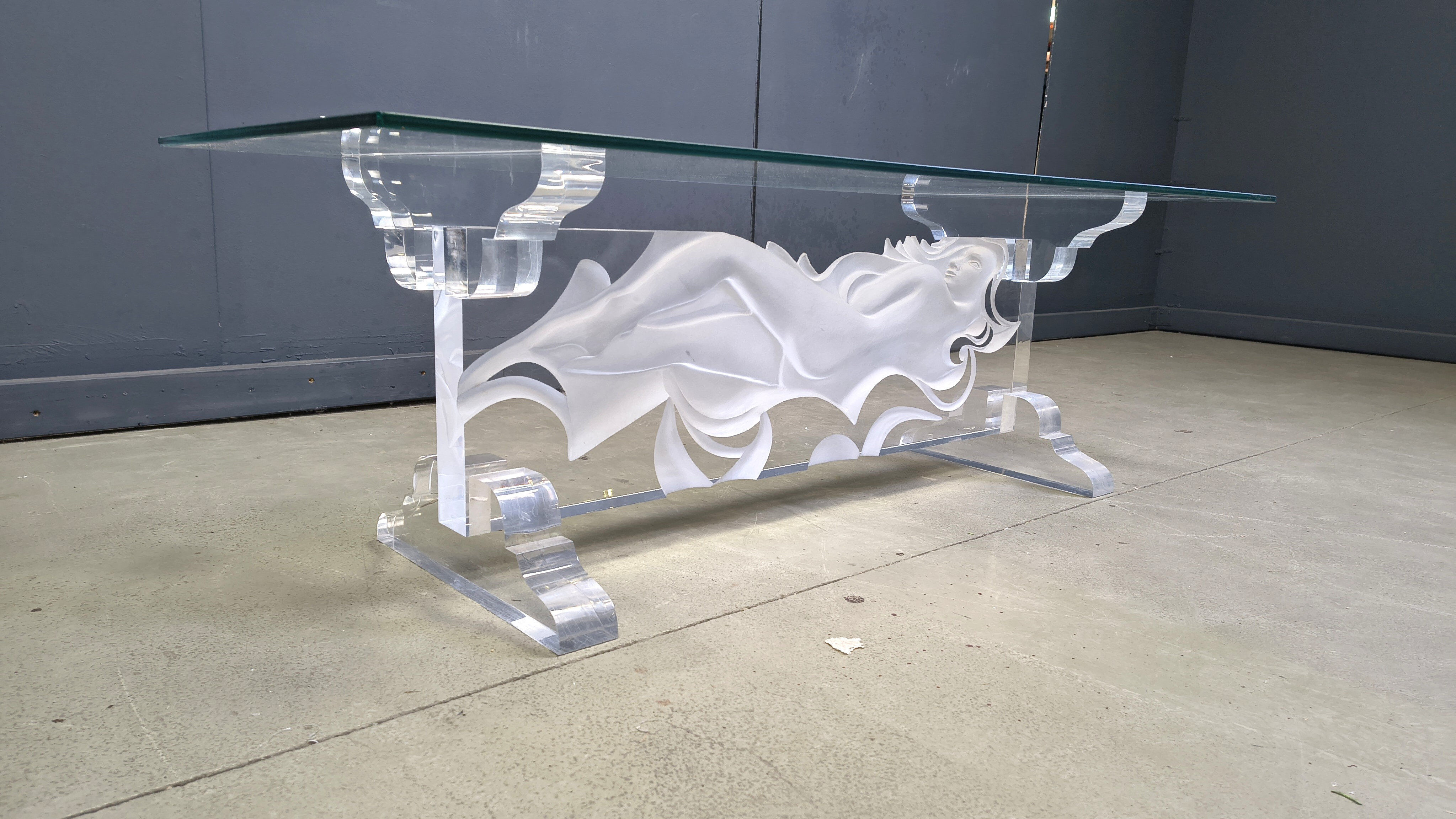 Acrylic coffee table by Fabian Art, 1980s