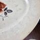 Digoin Sarreguemines plate with rose decoration, ironstone – Large patinated model