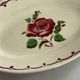 Oval Ravier Badonviller in vintage earthenware, vintage pink red dish.