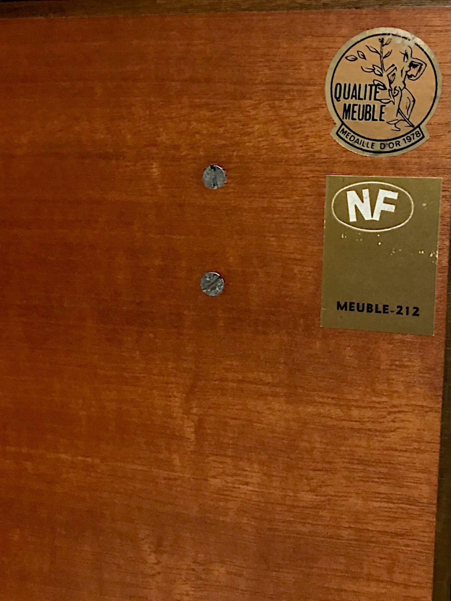 1978 - Modernist solid wood chest of drawers - France