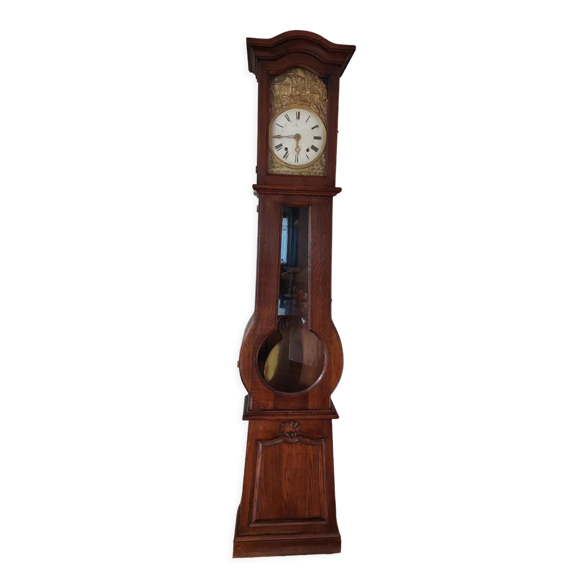 Oak violin shaped clock