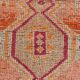 3x10 Coral Orange & Red Turkish Vintage Runner Rug, 98x322Cm
