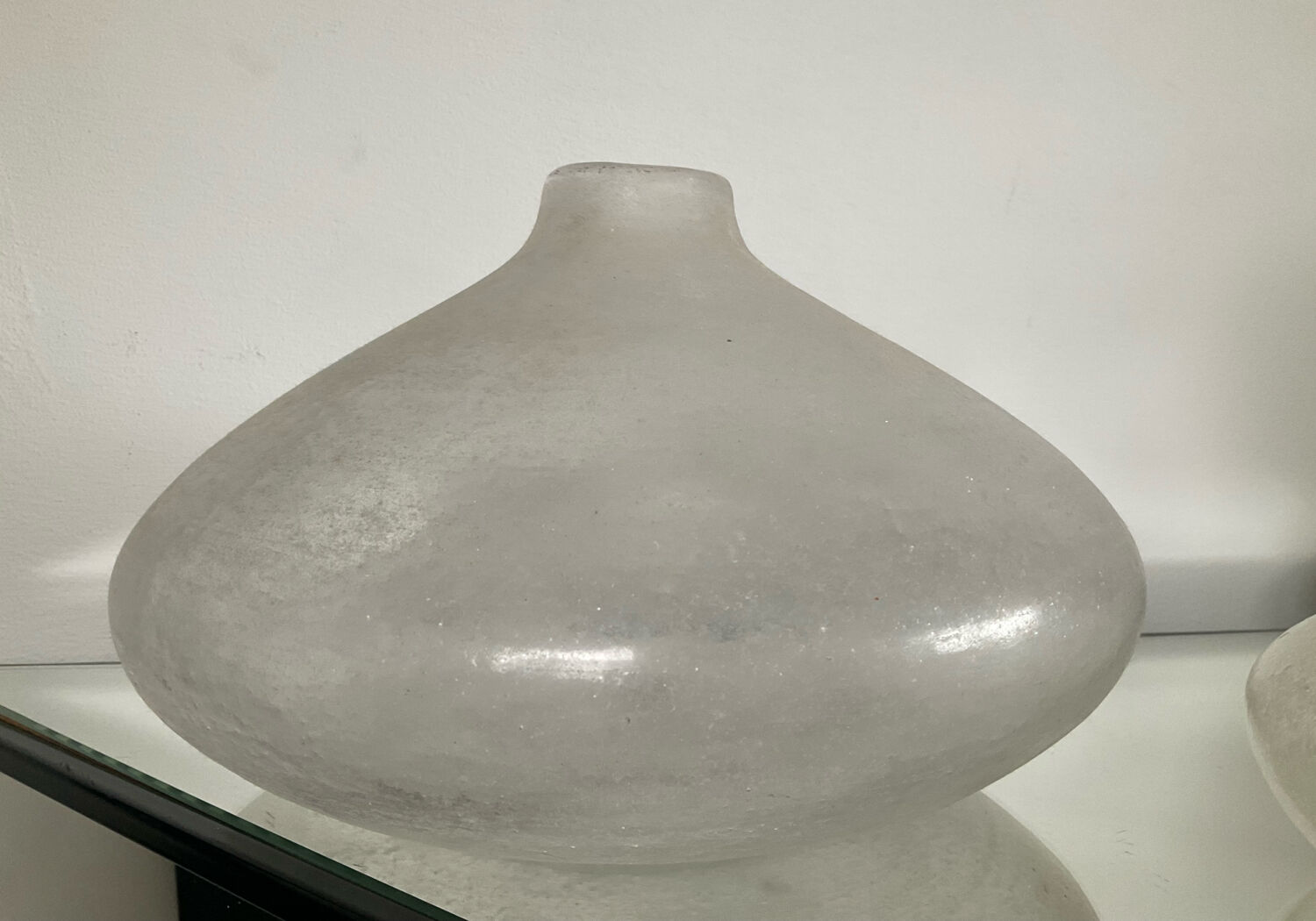 Trio of vintage Biot vases in bubbled glass paste