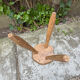 Brutalist tripod stool in solid elm from 1950.