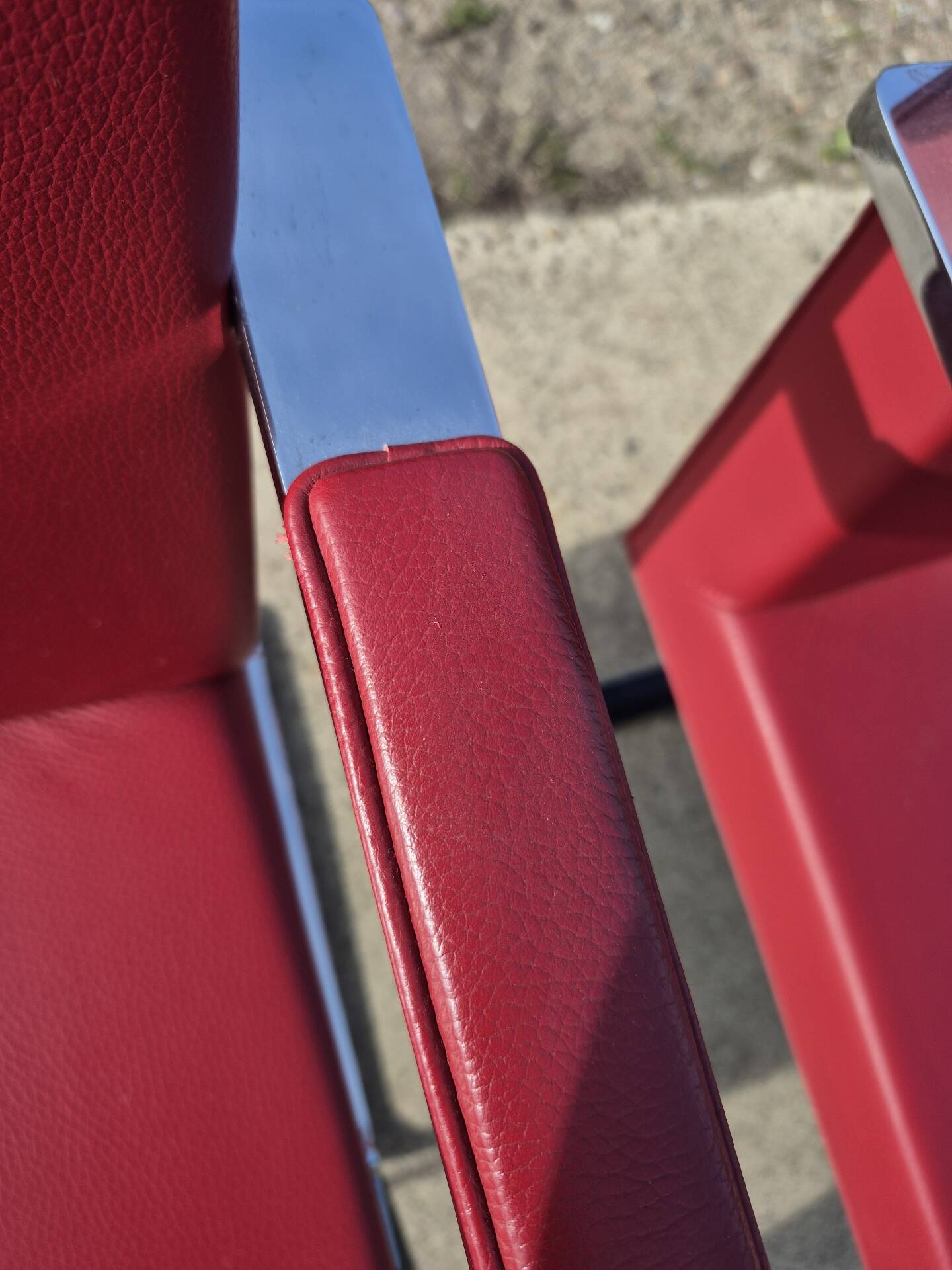 Set 4 - red chrome Brno armchair flat bar- Ludwig Mies vd Rohe bauhaus