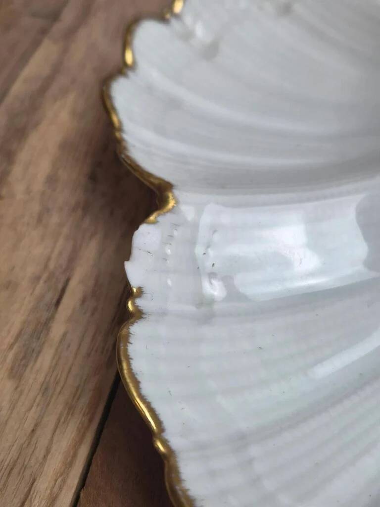 Servant Limoges Ribes – Gilded porcelain 6 shells