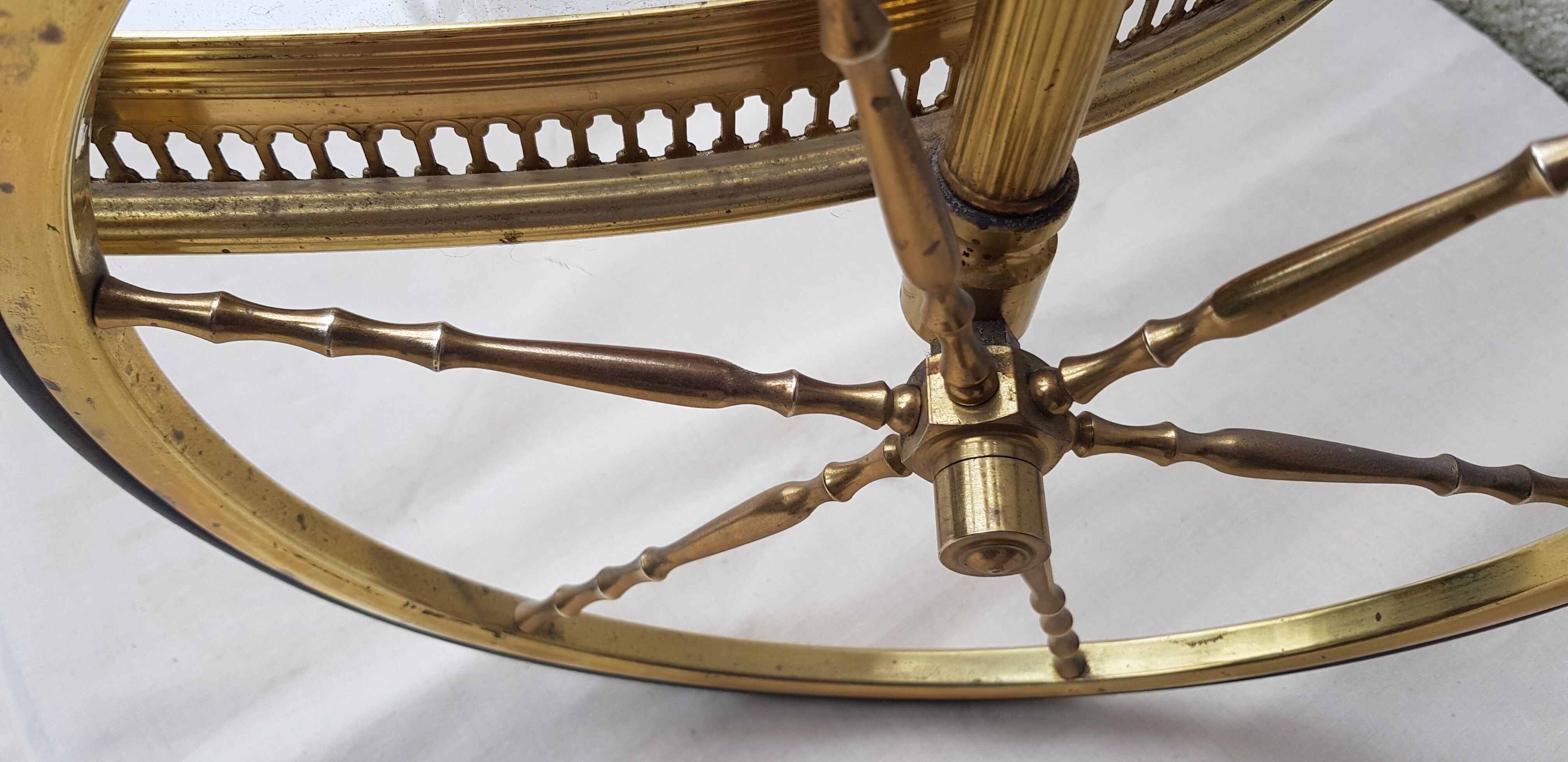 Oval brass serving table