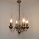 Flamish chandelier with 4 lights in hand-blown tin 5104