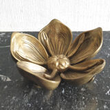 Art Nouveau-style brass flower ashtray